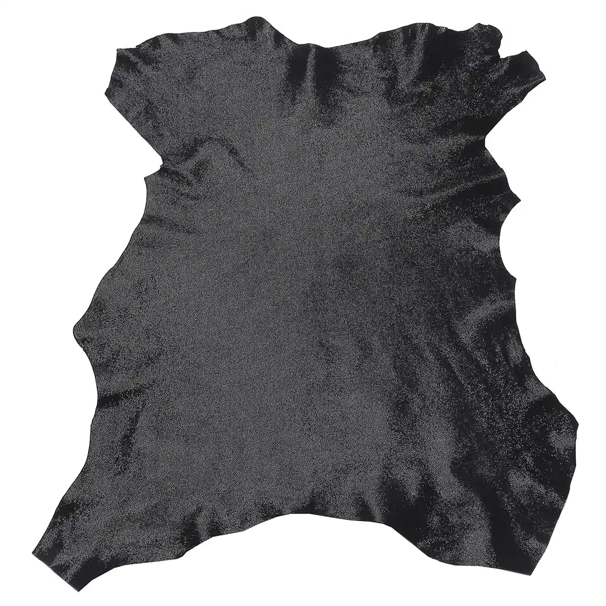 Peau entière en cuir de chèvre velours noir avec des motifs de petits points brillants