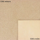 Cuir velours beige moucheté doré inspiration léopard. Cuir doux idéal pour la création de décoration, coussin...