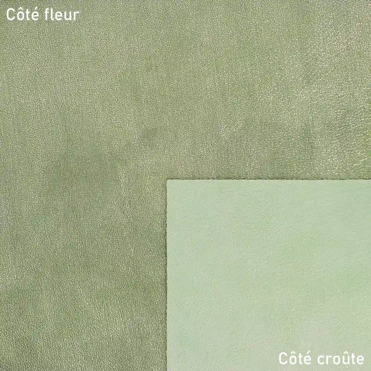 Cuir métallisé vert sauge