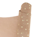 Cuir de chèvre velours beige praline avec un joli motif de cœurs dorés. Cuir doux et souple idéal pour la création de bourse, coussin, pochette...
