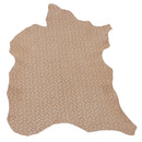 Peau entière en cuir de chèvre velours praline motif cœurs dorés.
