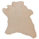 Peau entière en cuir de chèvre velours beige avec petits points dorés. Cuir classé 2ème choix car présence d'imperfection sur la peau.