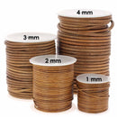 Bobines de Lacet en cuir teinté Rond - TAN