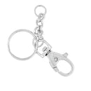 Mousqueton tournant avec anneau et chaînette - NICKELÉ