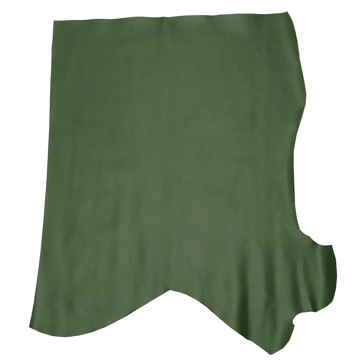 Peau entière en cuir de veau nappa lisse couleur vert. Cuir nappa, matière souple et fine, idéale pour la fabrication de pièces délicates.