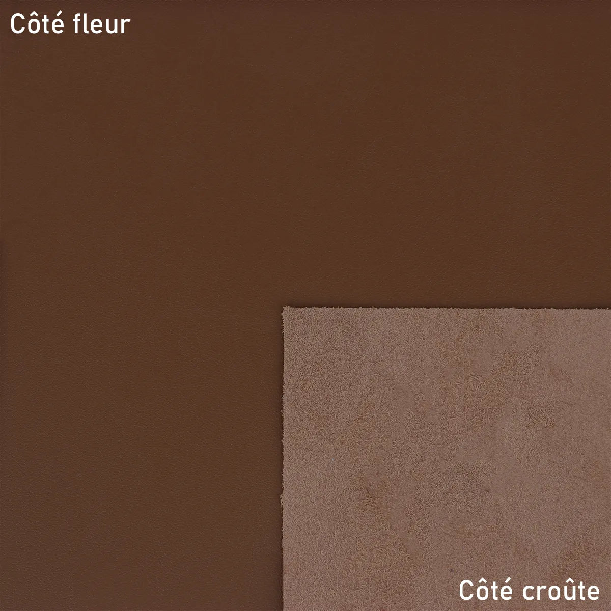 Cuir nappa couleur marron terre de Sienne. Cuir lisse, souple et fin qui s'adapte parfaitement pour la création de sac, pochette, petite maroquinerie, étui de téléphone...