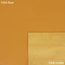 Cuir nappa couleur jaune moutarde. Cuir lisse, souple et fin idéal pour la conception de maroquinerie (sac à main, pochette...), porte-cartes, portefeuille, décoration et accessoire.