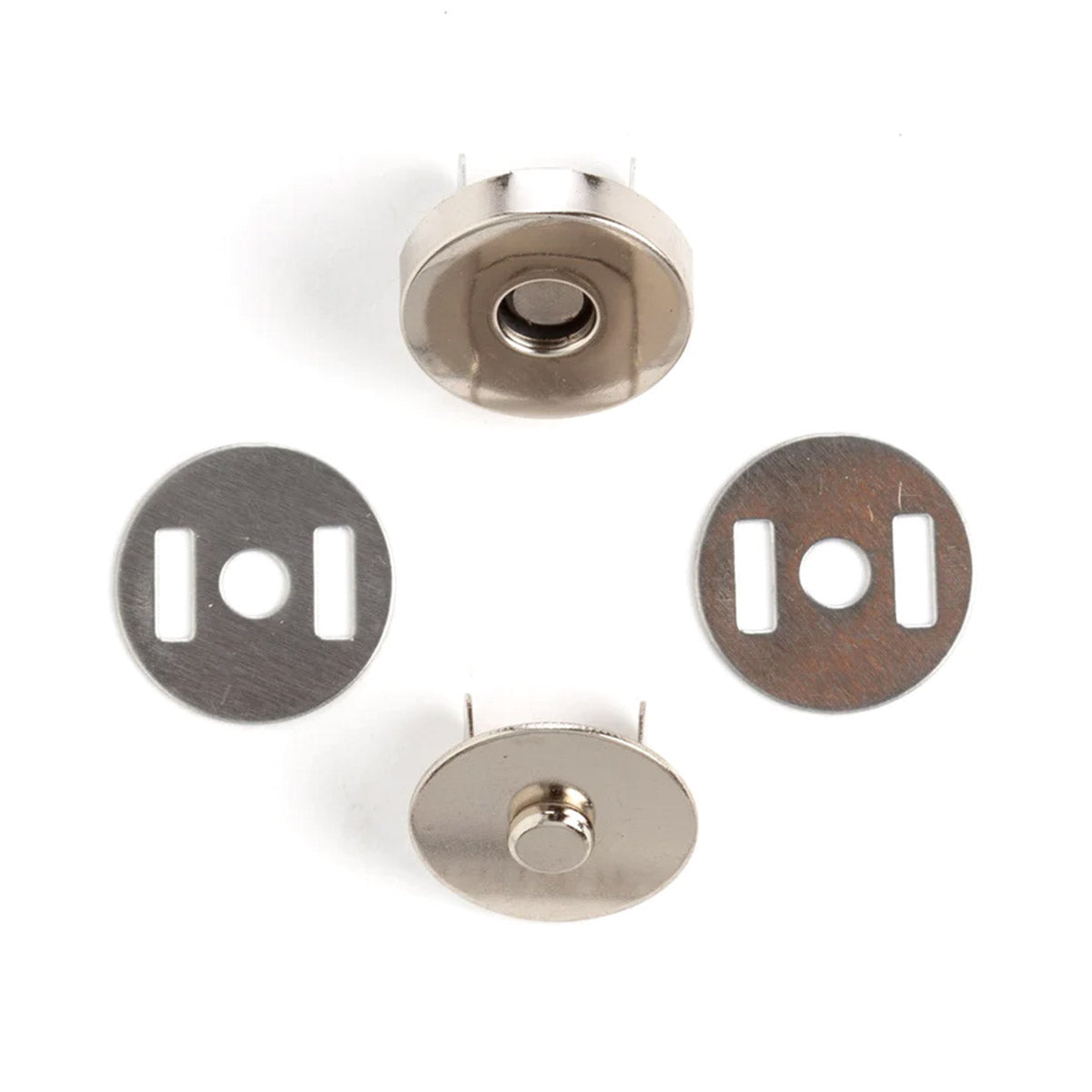 Fermoir TOP magnétique - ROND - 19mm - Tandy Leather - Nickelé