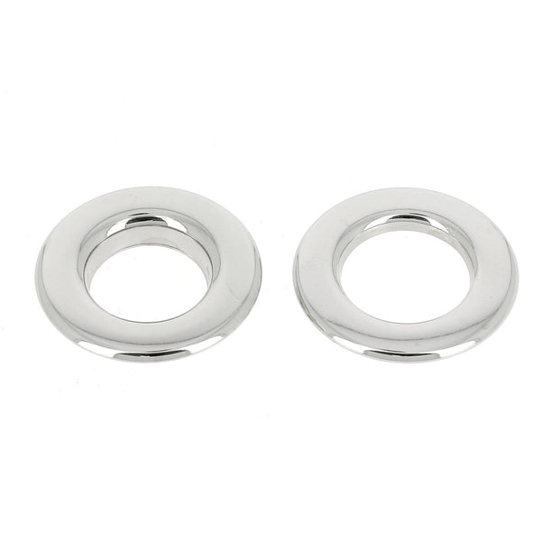 Set of double flat eyelets to crimp 15mm - Premium - NICKEL PLATED
