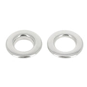 Oeillets plats double à sertir de 15 mm en nickel, accessoires pour couture ou bricolage, image montrant les œillets empilés.