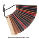 Échantillons de lanière en cuir de collet. Nuancier de 18 échantillons de couleurs en cuir de collet