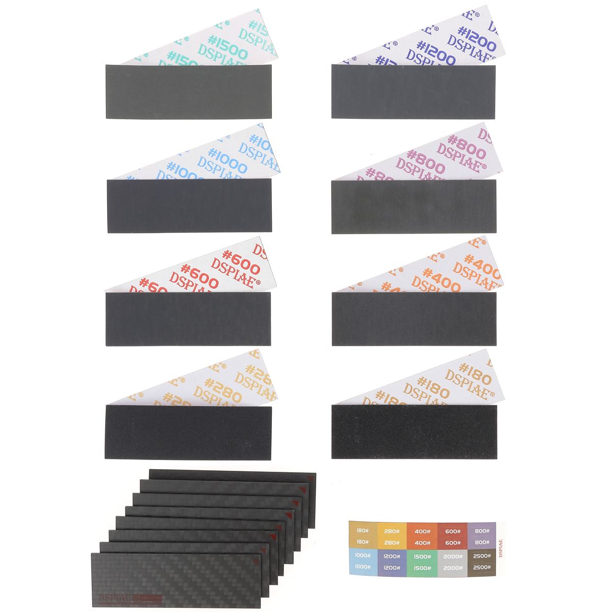 Plaques carbone + feuilles abrasives pour le ponçage des tranches du cuir