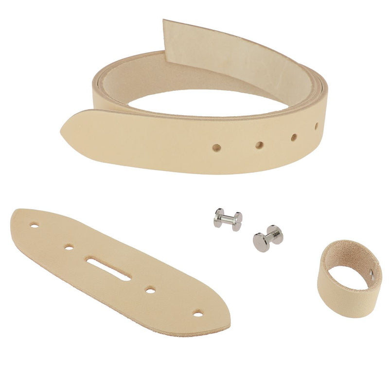 DIY kit - Seamless leather belt - NATURAL - Thickness 3.5mm - Nickel-plated Chicago screw