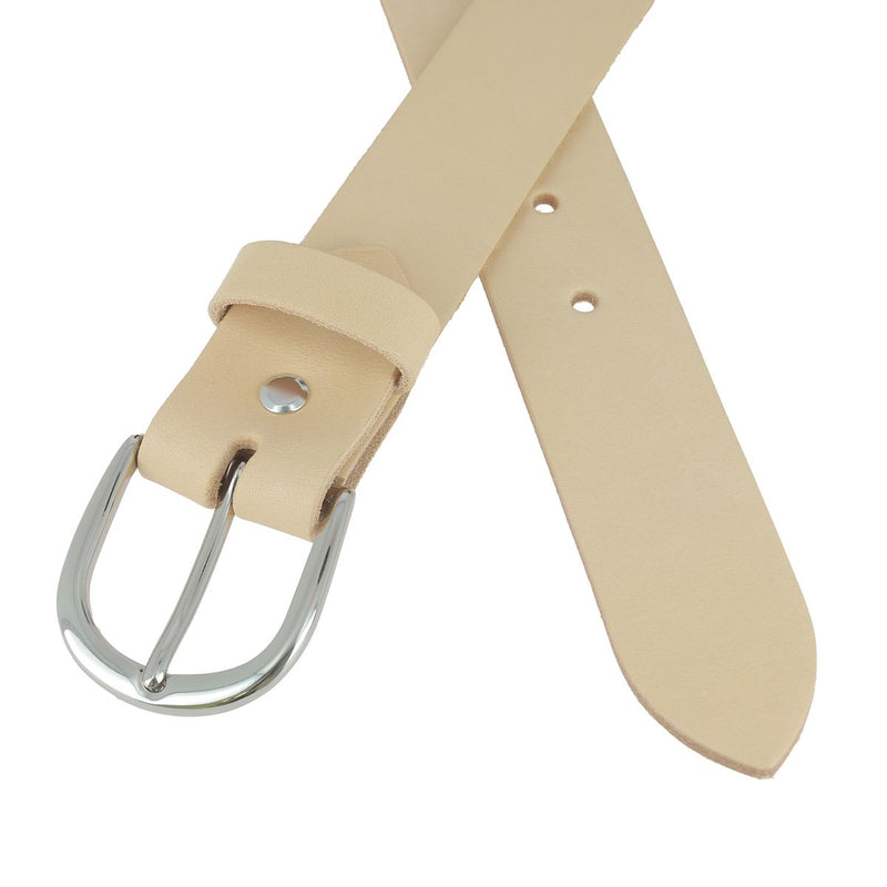 DIY kit - Seamless leather belt - NATURAL - Thickness 3.5mm - Nickel-plated Chicago screw
