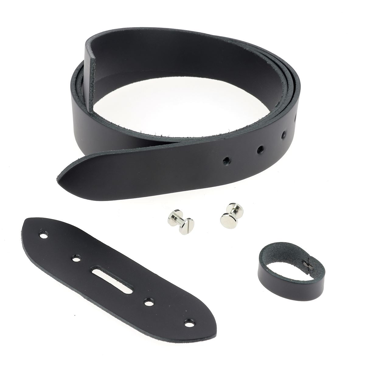 Kit DIY - Ceinture en cuir sans couture - NOIR - Épaisseur 3,1mm - Vis chicago Nickelé