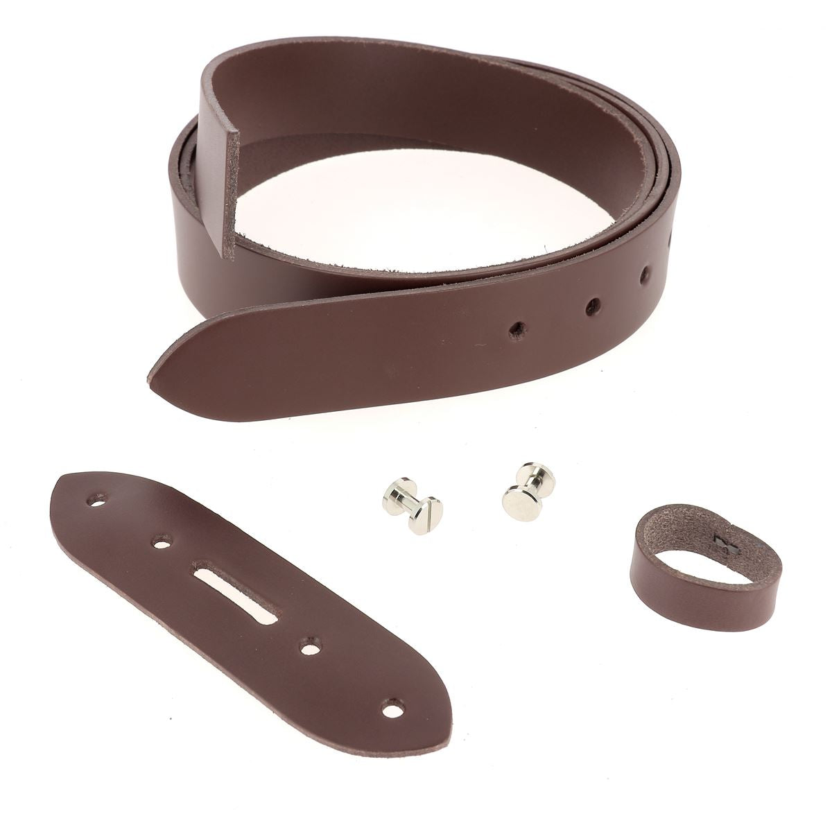 Kit DIY - Ceinture en cuir sans couture - MARRON - Épaisseur 3,1mm - Vis chicago Nickelé