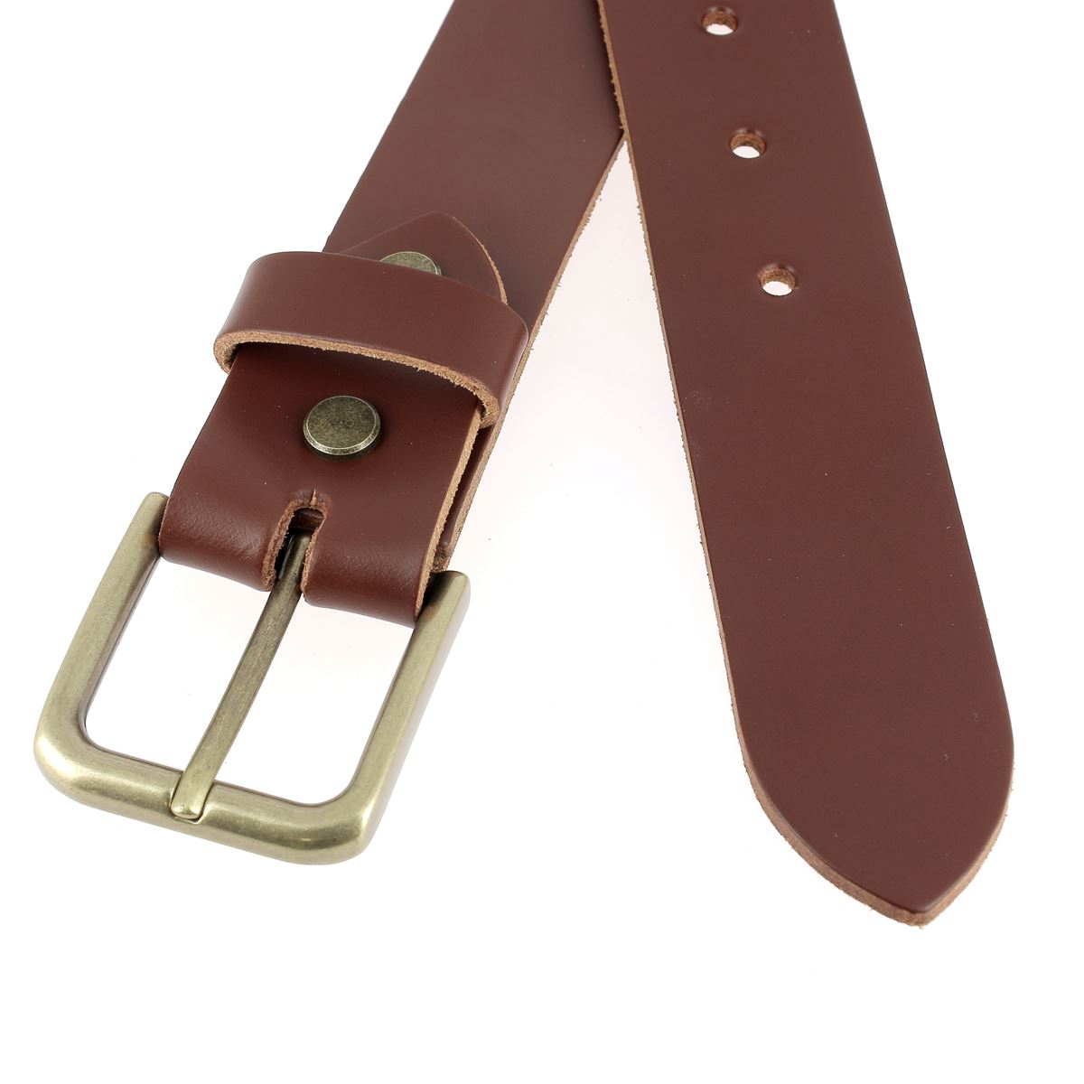 Kit DIY - Ceinture en cuir sans couture - NOISETTE - Épaisseur 3,1mm - Vis chicago Laiton Vieilli