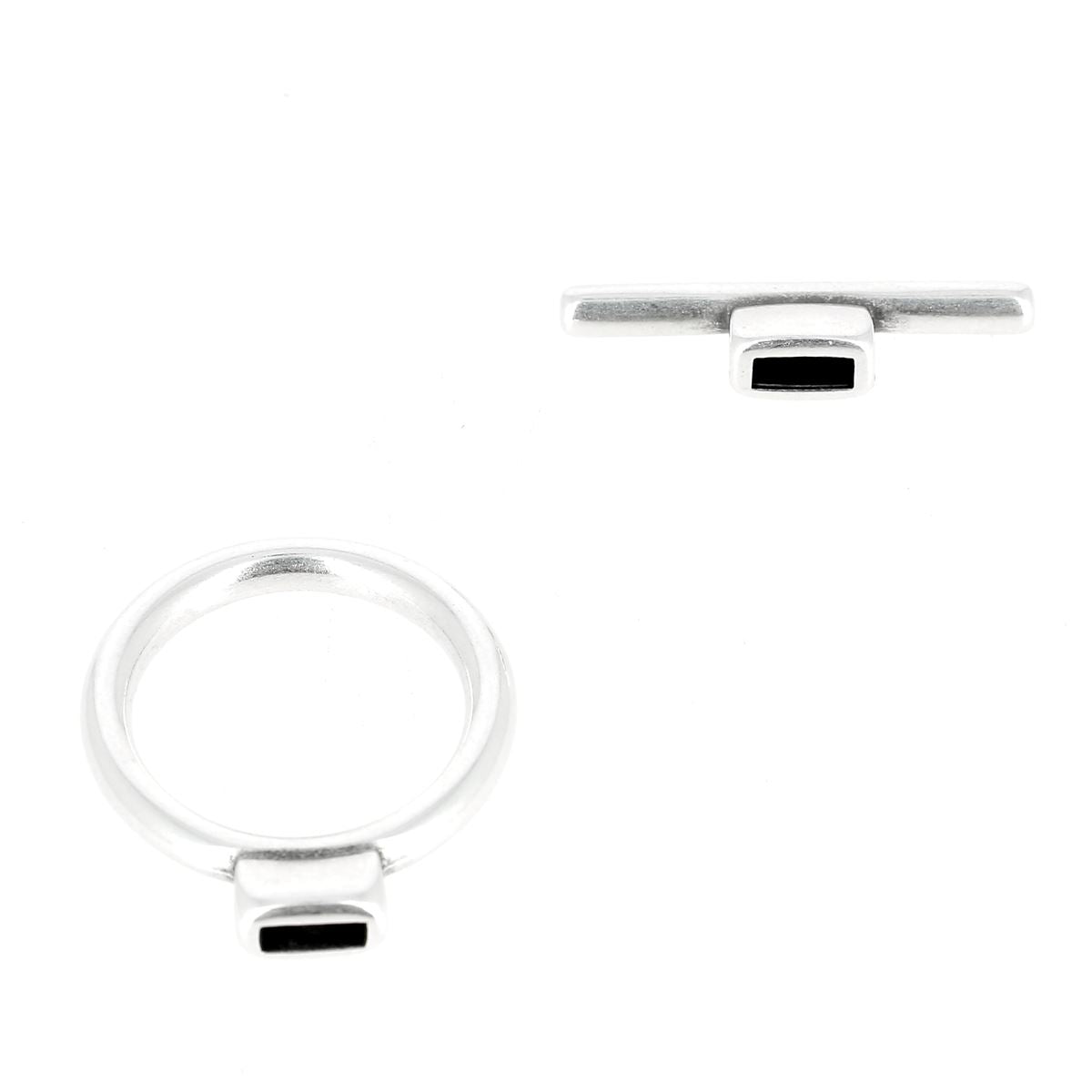 Fermoir bijou - FERMETURE T - Lacet plat 5mm