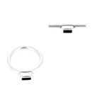 Fermoir bijou - FERMETURE T - Lacet plat 5mm