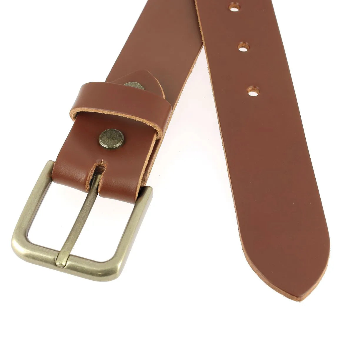 Kit DIY pour assembler soi-même sa propre ceinture en cuir couleur marron cognac de 3,5 mm d'épaisseur