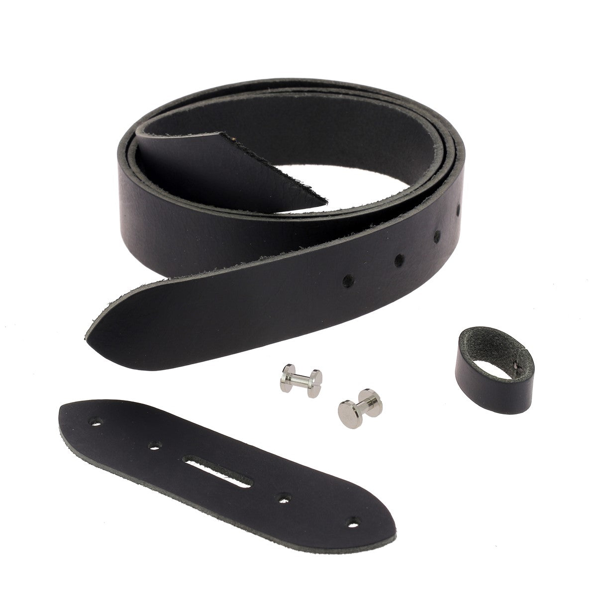 Kit DIY - Ceinture en cuir sans couture - NOIR - Vis chicago Nickelé