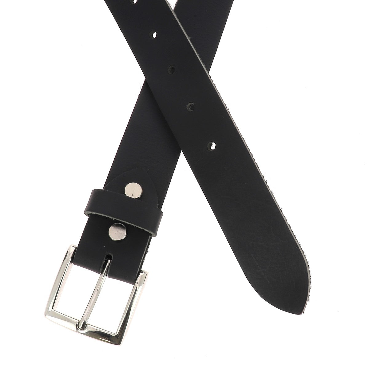 Kit DIY - Ceinture en cuir sans couture - NOIR - Vis chicago Nickelé