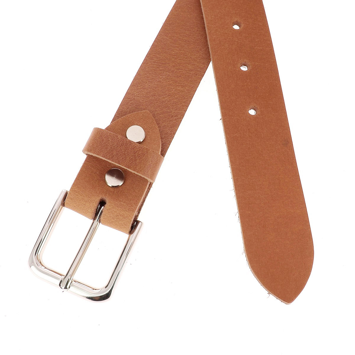 Kit DIY - Ceinture en cuir sans couture - COGNAC - Vis chicago Nickelé