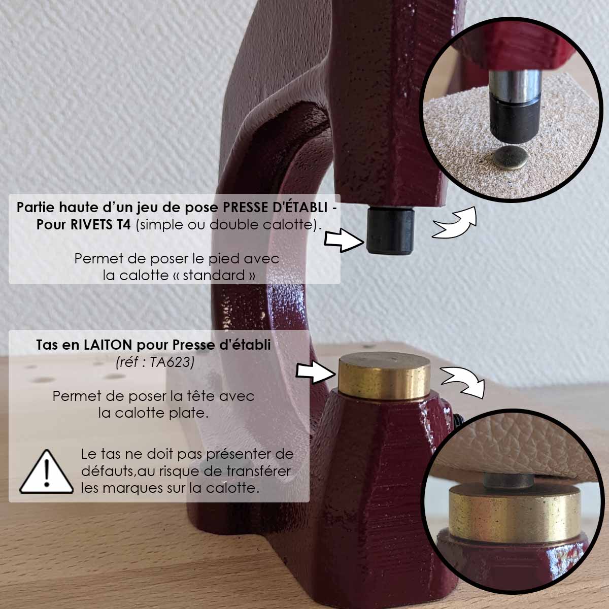 Comment poser des rivets têtes plates avec la presse Deco Cuir