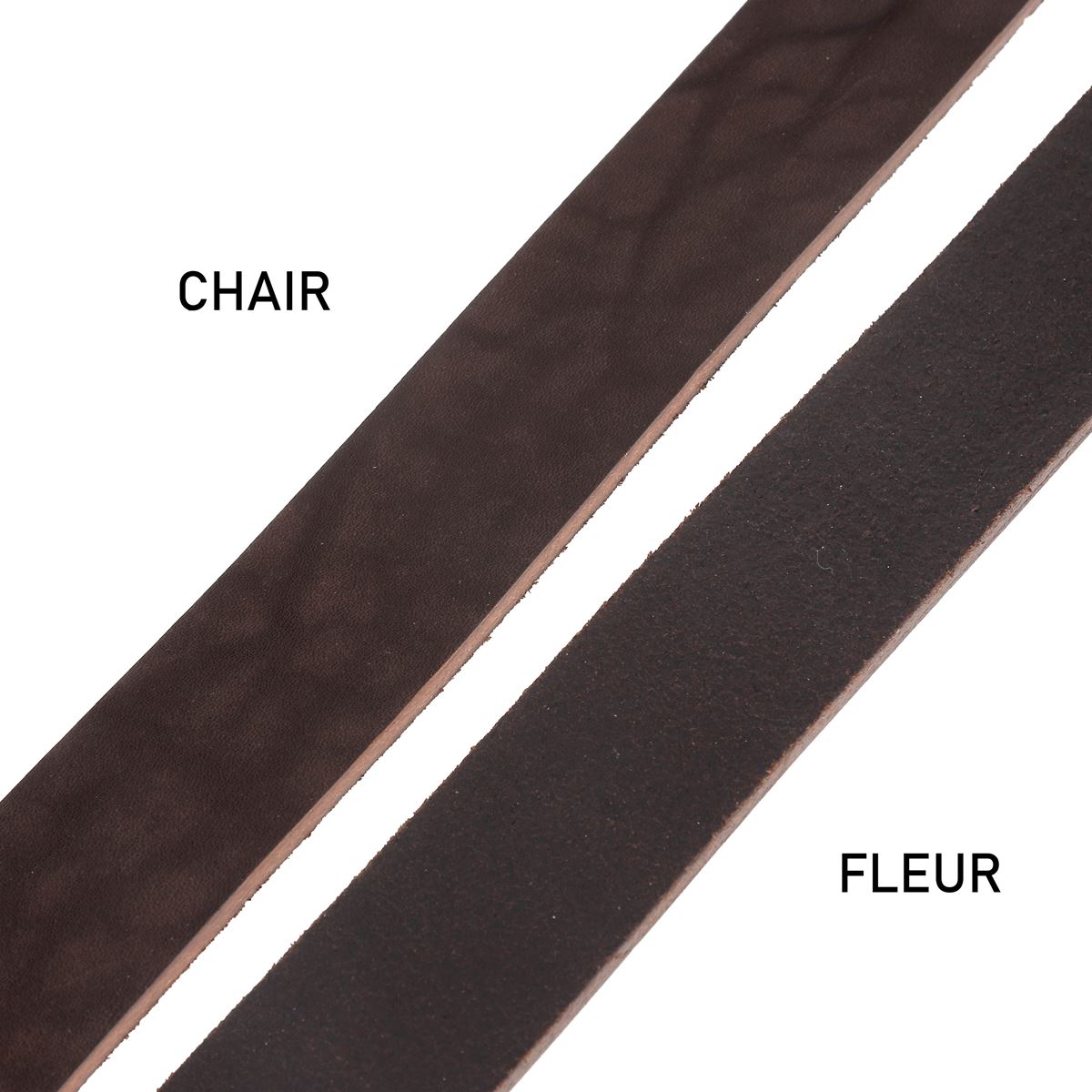 Lanière en cuir de dosset NIAGARA - Radermecker - 40mm - CHOCOLAT - Ép 3,8mm