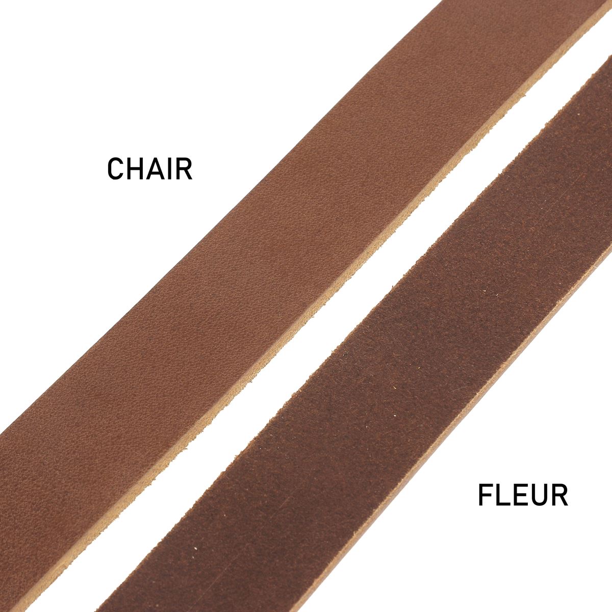 Lanière en cuir de dosset NIAGARA - Radermecker - 40mm - HAVANE - Ép 3,8mm