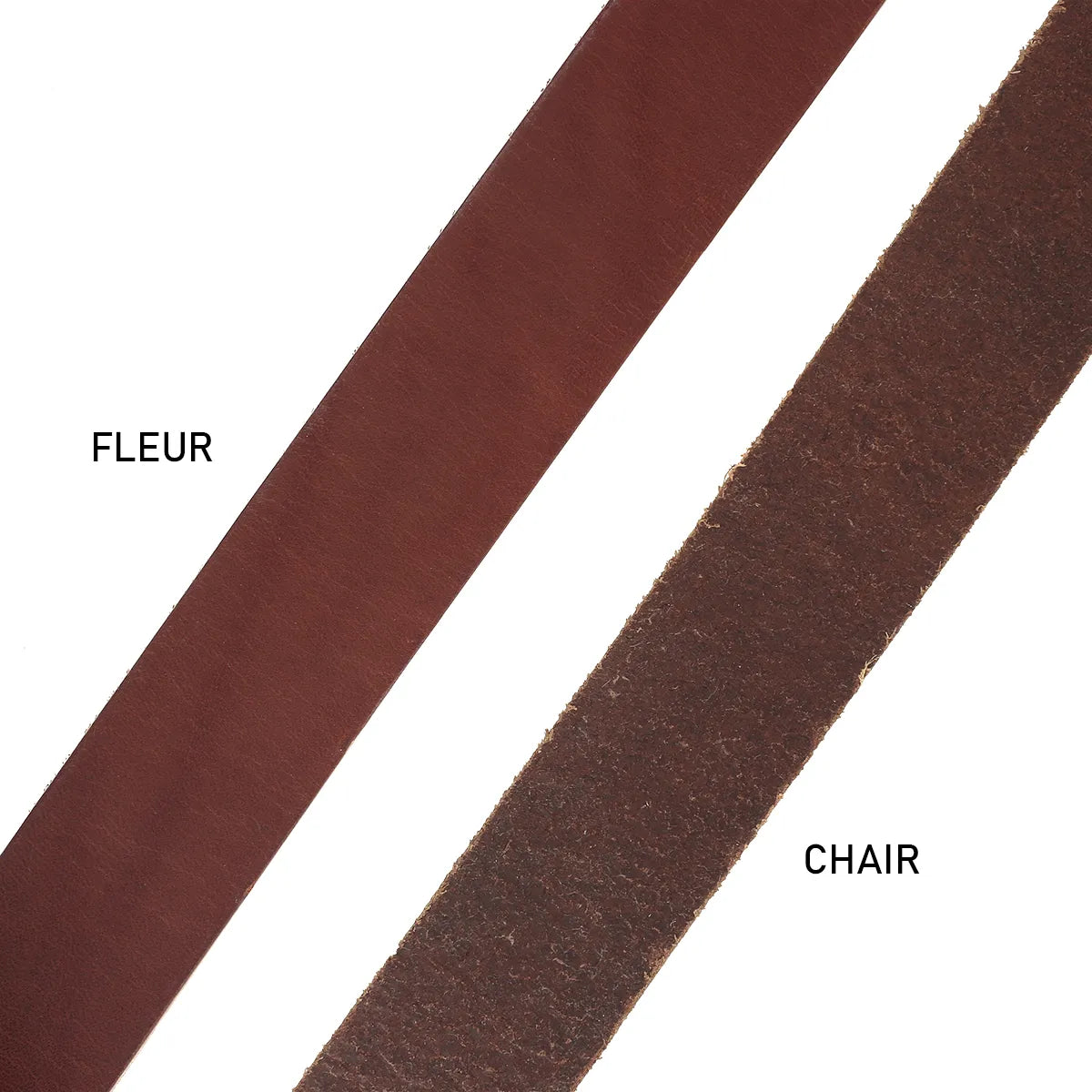 Lanière de 3,8 mm d'épaisseur, en cuir de dosset NIAGARA de la marque Radermecker, couleur acajou. Lanière en cuir finition naturelle.