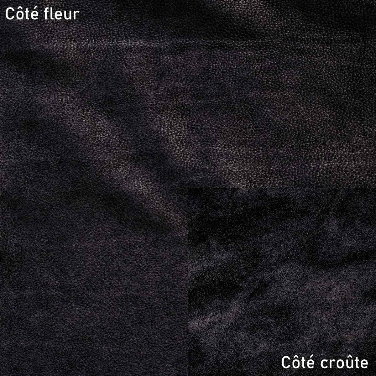 Peau de cuir grain naturel ANGEL - Radermecker - NOIR - Ép 1,9mm