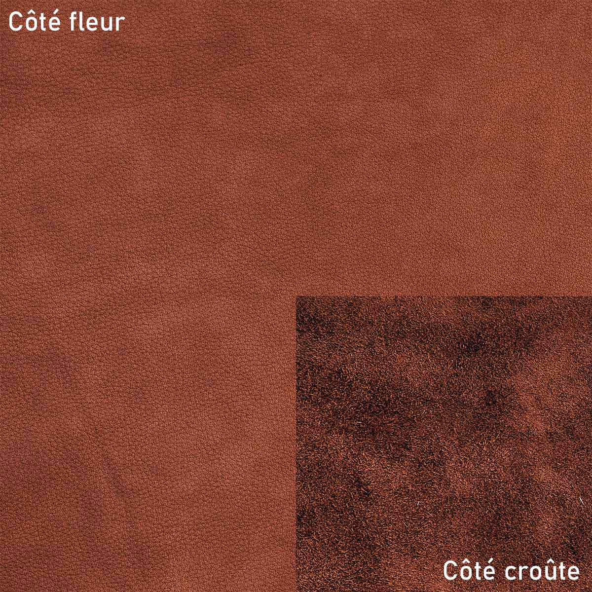 Peau de cuir grain naturel ANGEL - Radermecker - HAVANE - Ép 1,9mm