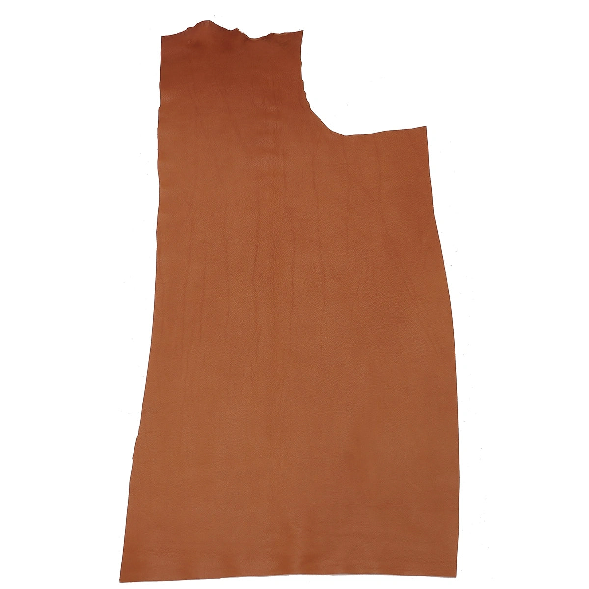 Peau entière en cuir souple couleur marron caramel.