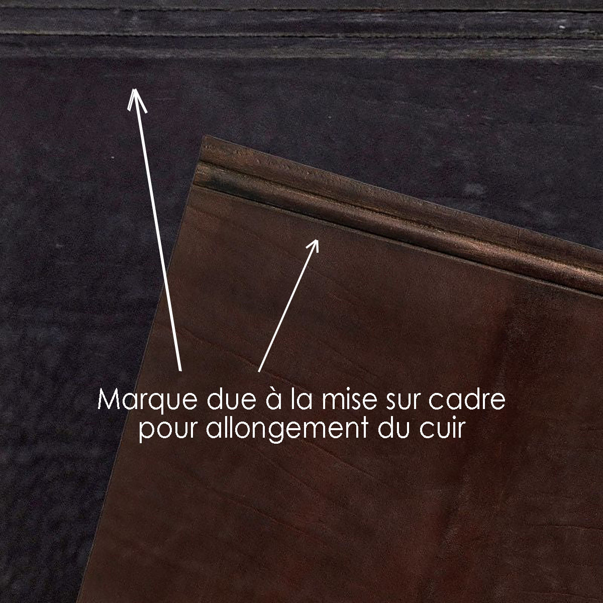 Cuir de croupon pré-étiré tannage végétal BOYOMA - Radermecker - CHOCOLAT - Ép 5,3mm