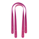 Paire de anses en cuir pour sac rose framboise