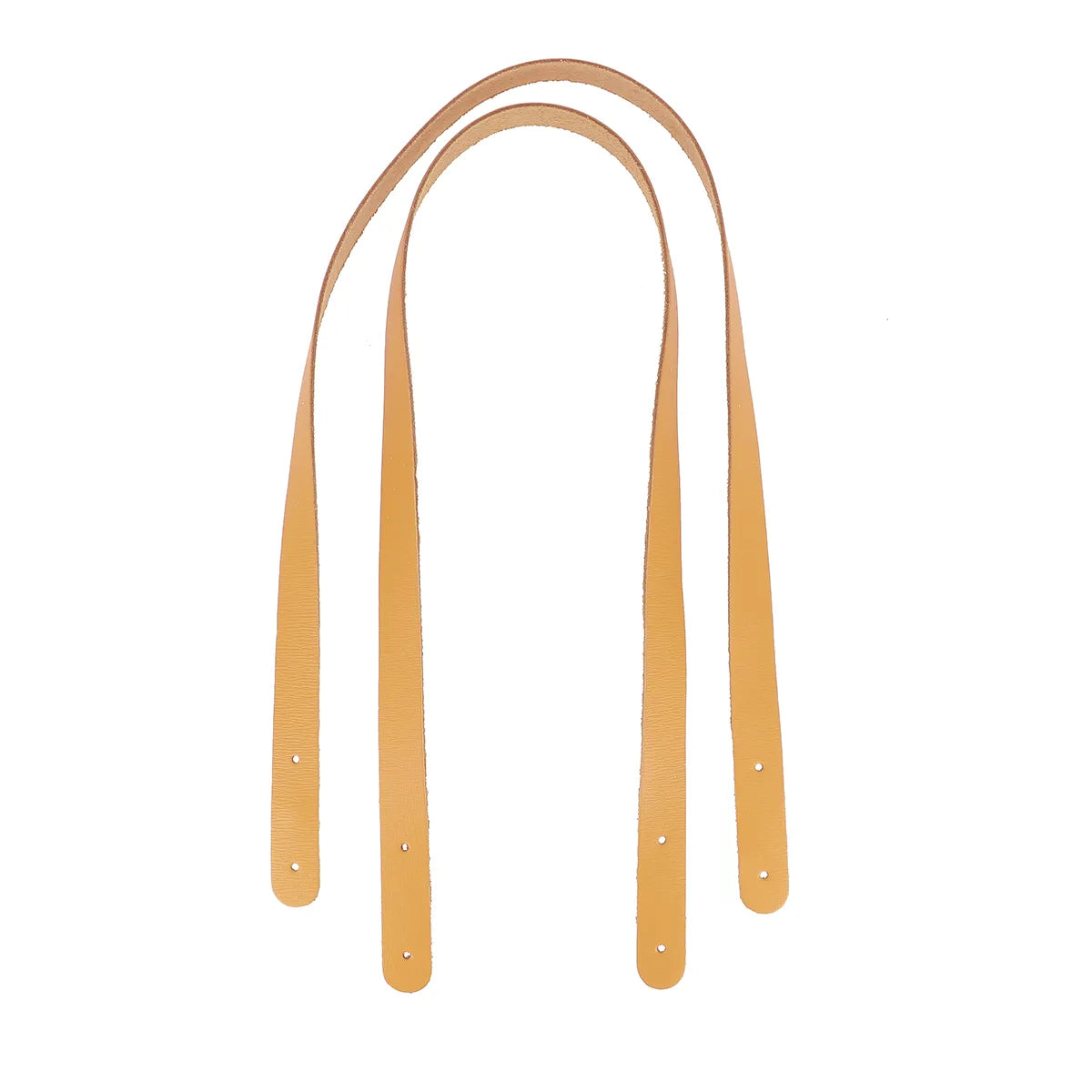 Anses en cuir jaune safran pour création de sac, cabas de 18 mm de large et 70 cm de long