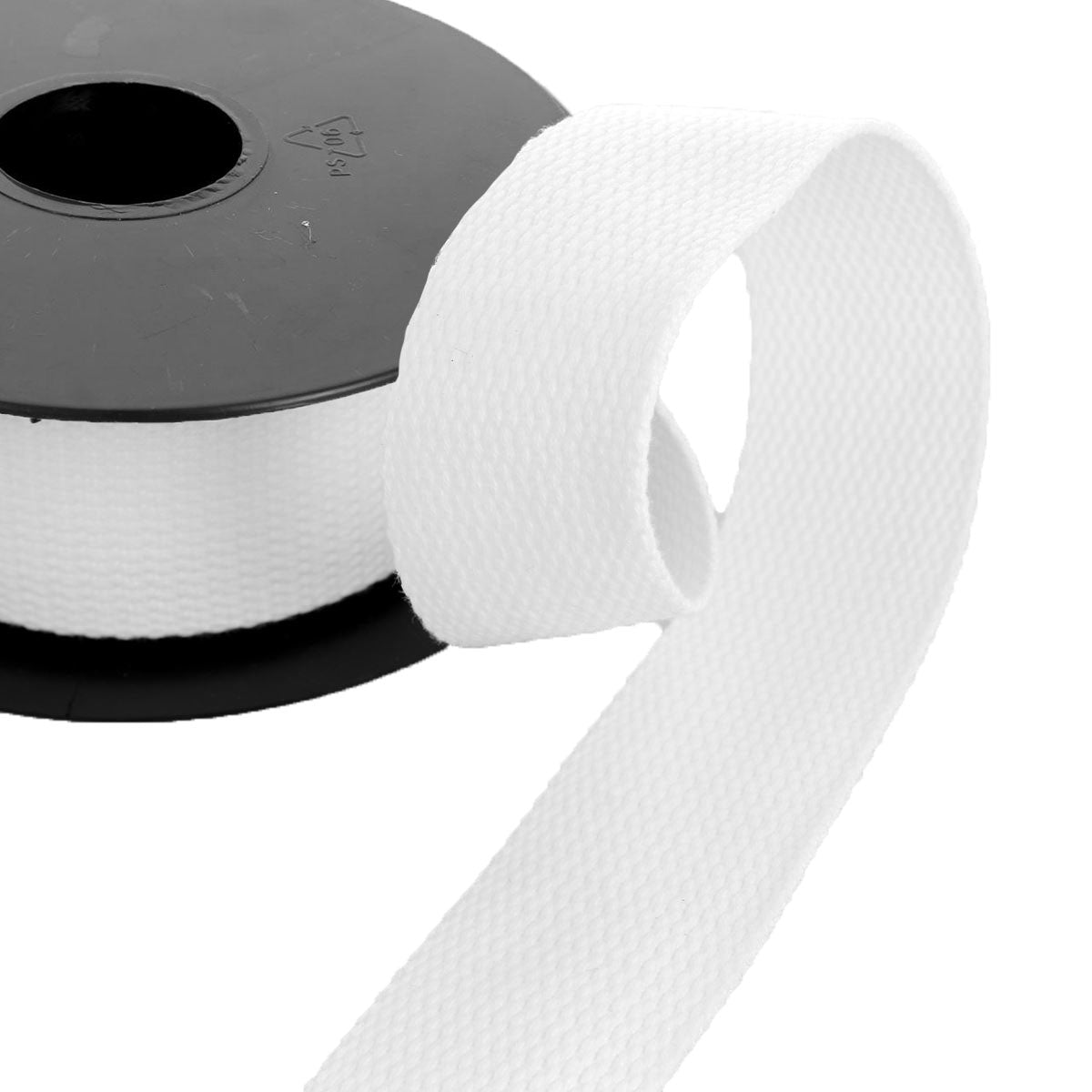 Sangle en Coton 30mm - BLANC - Bobine de 5 mètres - Deco Cuir