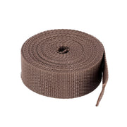 Sangle en polypropylène marron de 30 mm de large, bobine de 5 mètres, accessoire de mercerie.