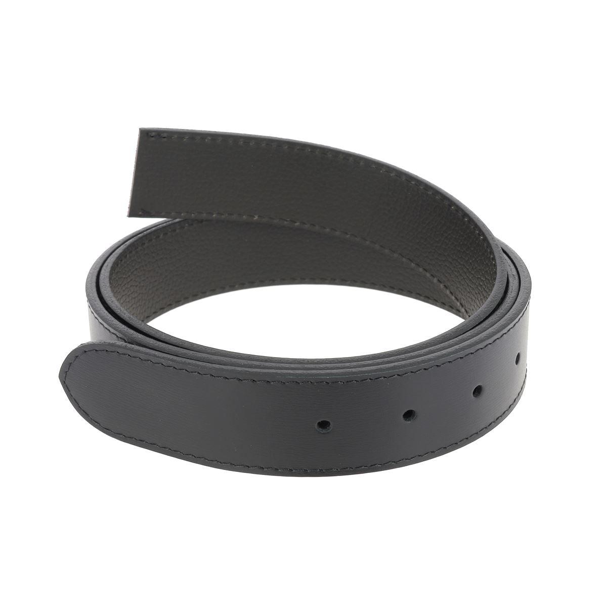 Ceinture cousue en cuir de croupon tannage végétal 35mm - NOIR