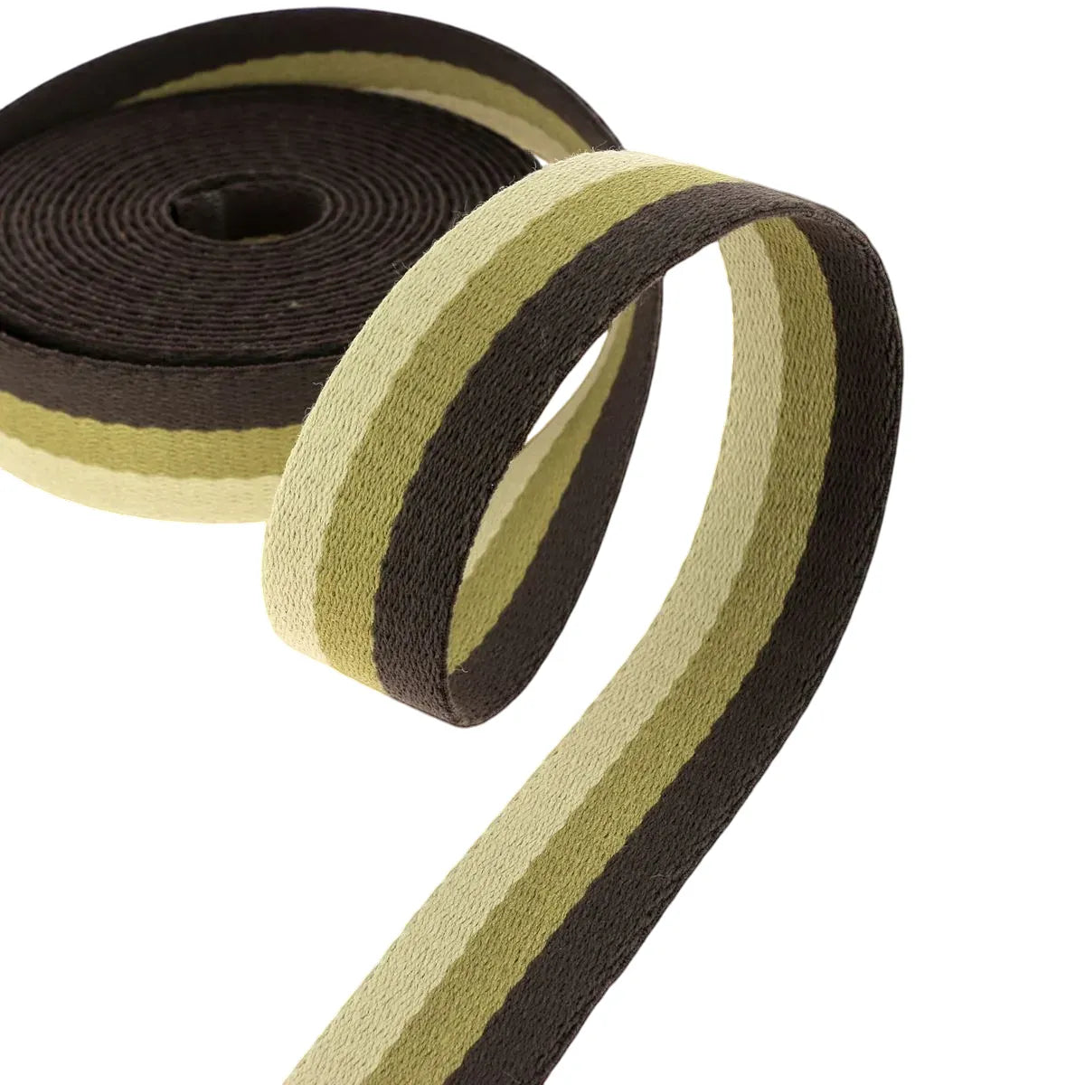 Sangle coton - BEIGE, KAKI & MARRON - Largeur 30mm - Bobine de 5 mètres
