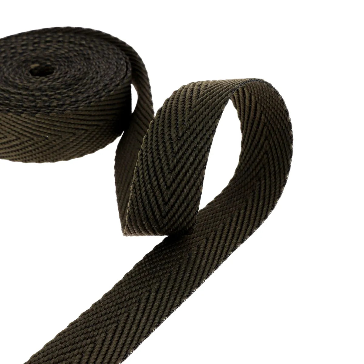 Sangle synthétique - KAKI FONCÉ - Largeur 29mm - Bobine de 5 mètres