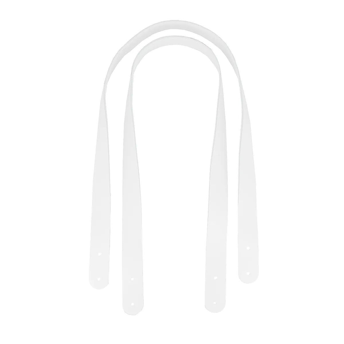 Paire de anses en cuir lisse blanc, de 24 mm de largeur, prête à être fixée sur votre sac
