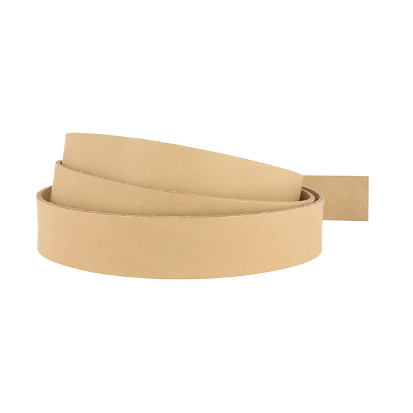 Vegetable tanned collar leather strap - NATURAL - Thickness 2.5mm