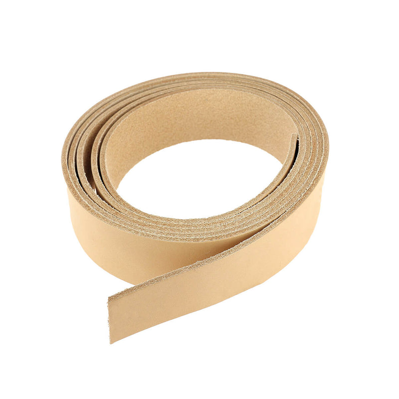 Vegetable tanned collar leather strap - NATURAL - Thickness 2.5mm