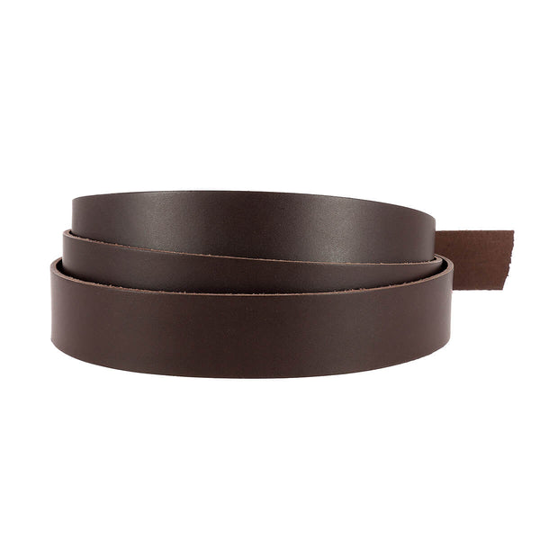 Vegetable tanned collar leather strap - CHOCOLATE BROWN - Thickness 2.5mm