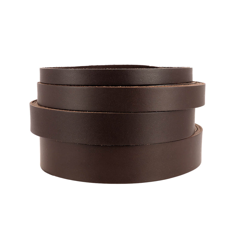 Vegetable tanned collar leather strap - CHOCOLATE BROWN - Thickness 2.5mm