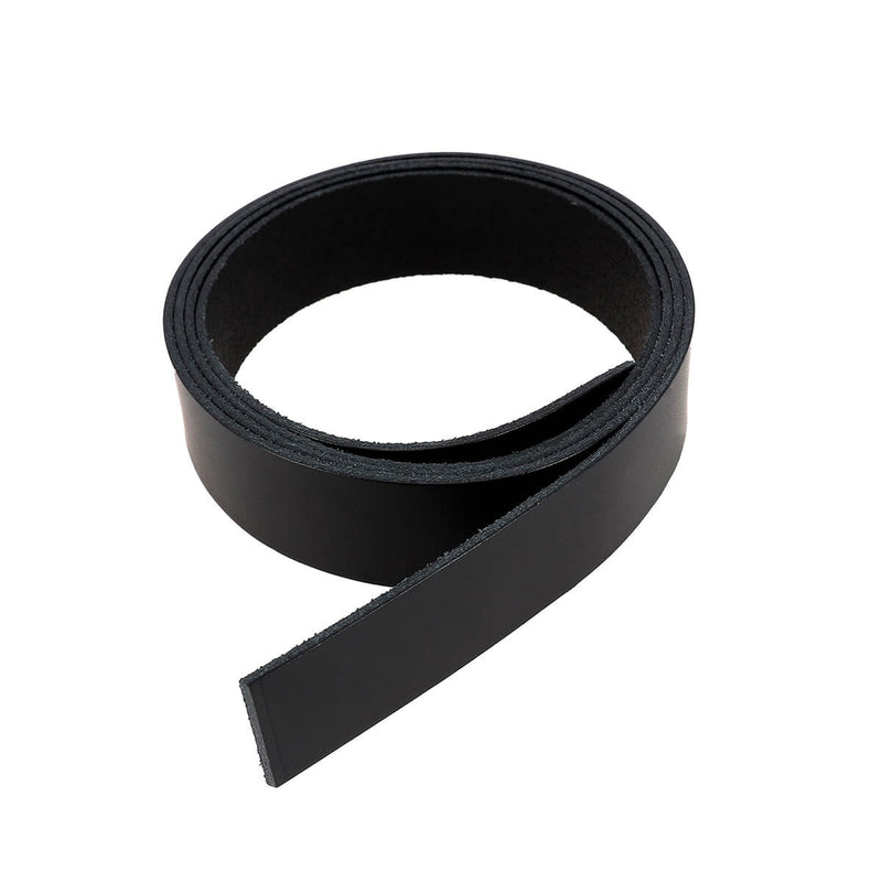 Vegetable tanned collar leather strap - BLACK - Thickness 2.5mm