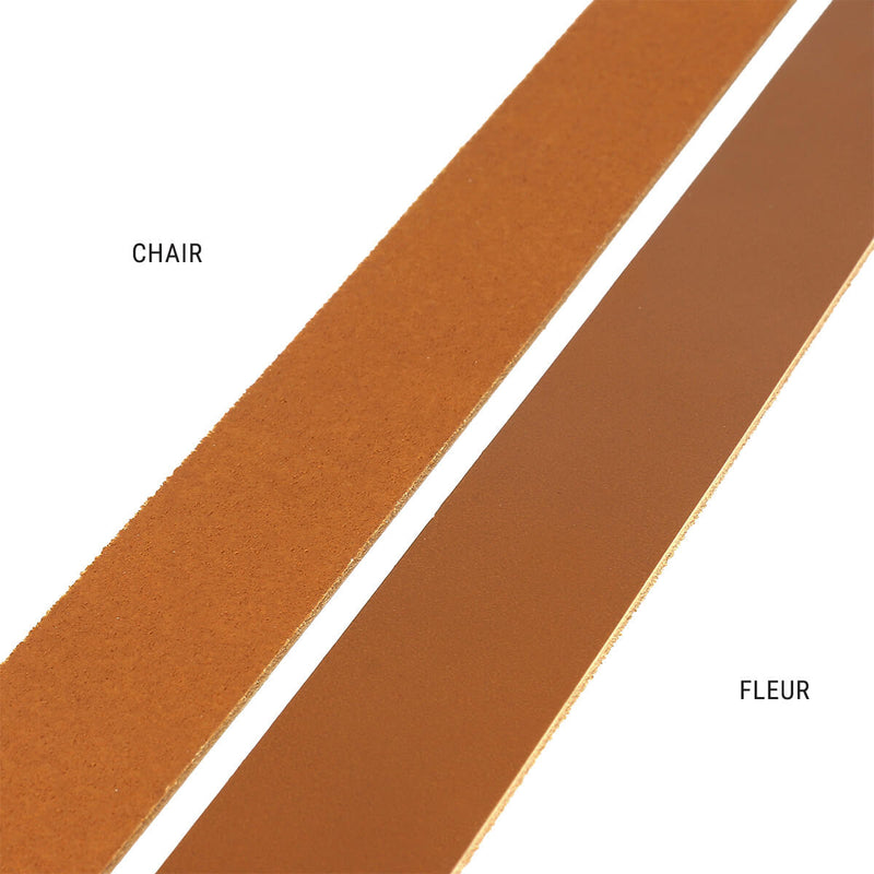 Vegetable tanned collar leather strap - LONDON FAUVE - Thickness 2.5mm