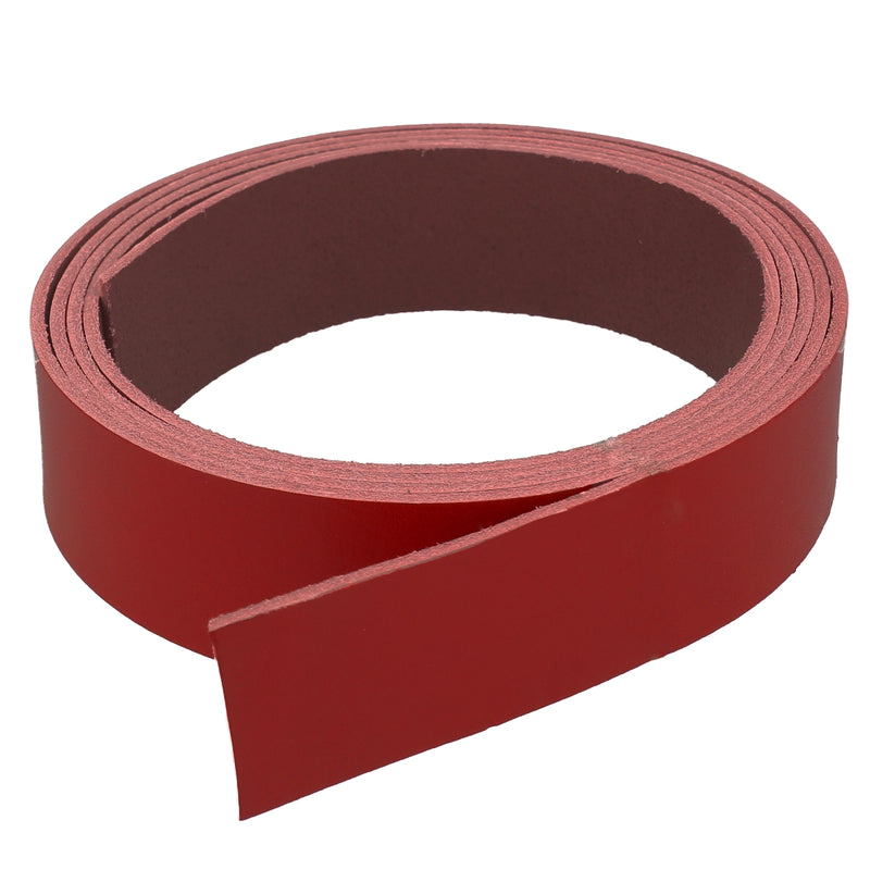 Sangles cuir rouge au grain lisse